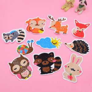 (Lot de 10 Animaux) Kit peinture diamond enfants Peinture do-it-yourself par numéros Autocollants diamant 5D Arts et de l'artisanat pour les enfants - Neuf