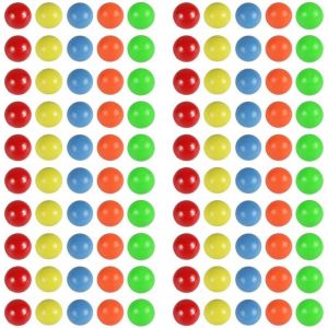 ERYI-100Pcs Boules De Billes De Remplacement Colorées En Plastique Pour Jeu D'Hippopotames Affamés, Grenouille Gourmande Et Dames Chinoises 15Mm - Neuf