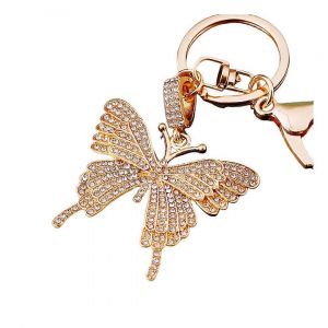 Trousseau de cl&eacute;s pour les Femmes, 1 Pi&egrave;ce Papillon de Voiture porte-cl&eacute;s, Sac de Dames de Charme, un porte-cl&eacute;s de Voiture Accessoire, Or Trousseau - Neuf