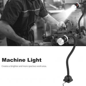 Lampe de travail a LED pour machine, pince a col de cygne/base fixe, interrupteur (#01) - Neuf