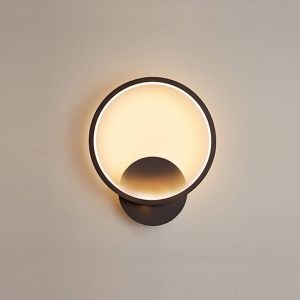 Applique Murale D'intérieur Led 12 W Ronde, Noire, Blanc Chaud, 3 - Neuf