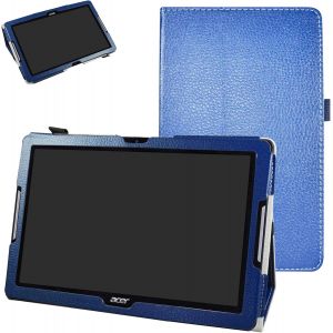 Chenquansarl-Acer Iconia One 10 B3-A30 Coque,Slim Folio Pu Cuir Debout Fonction Housse Coque Étui Couverture Pour 10.1""Acer Iconia One 10 B3-A30 Android Tablette,Bleu Foncé - Neuf