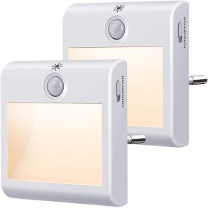 Eryi-Veilleuse Prise Electrique, [Lot De 2] Veilleuse Avec Détecteur De Mouvement (On/Auto/Off), Veilleuse Led Dimmable 3500k Blanc Chaud, Veilleuse Enfant Pour Chambre, Couloir, Escalier, Cuisine, S - Neuf