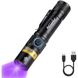 DOOL-Sv38 5W Lampe Torche Uv Led 365Nm Type C Usb Rechargeable Lampe Ultraviolet Lumiere Noire Détecteur D'Urine Pour Resine,Fluoresceine,Peinture,Scorpion,Minéraux Avec Batterie Lithium - Neuf