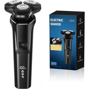 Rasoir Électrique Pour Homme, Rechargeable Humide Et Sec Avec Tondeuse Intégrée, Rasoir Sans Fil Et Portable, Étanche Ipx7 (Noir) - Neuf