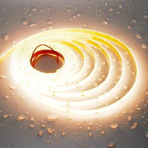 24v Bande Led Cob 5m 3000k Blanc Chaud 480leds/M Ip65 &Eacute;tanche, Ce Ul Proled 18w/M 9510lm Haute Luminosit&eacute; Cri 95+ Dimmable Ruban Led Pour Le Commerce, Maison (Alimentation Non Incl[Rub9222584] - Neuf