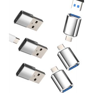 Lot De 6 Adaptateurs De Type C Femelle Vers Usb C M&acirc;le Vers Usb-A Otg 3.0 Femelle Pour Apple Iphone 16 Macbook Pour Ipad Compatible Avec Samsung Donn&eacute;es Convertisseur Pc Souris Connecteur[Z153] - Neuf