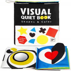 Livre Tissu b&eacute;b&eacute; eveil,Livre Noir et Blanc B&eacute;b&eacute; Montessori,Livre sensoriel pour b&eacute;b&eacute; &agrave; Fort Contraste,Jouet Bebe 0 3 6 12 Mois Livres d'&eacute;veil Cadeaux pour b&eacute;b&eacute;s - Neuf