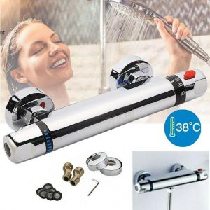 HJLIAN Robinet mitigeur thermostatique pour douche a barre, robinet de douche mural - Neuf