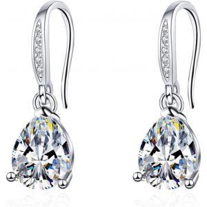 Kalhx-Boucles D¿Oreilles Argent 925 Boucles D¿Oreilles Femme Hypoallergéniques Rond/Feuille/Pétale D¿Oie/Ovale/Goutte D¿Eau/Carré Boucles D¿Oreilles Bijoux Boîte-Cadeau - Neuf