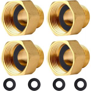 R&eacute;duction G1/2"" &agrave; G1"" en laiton,2 pi&egrave;ces Rallonge de r&eacute;duction G1/2"" ext&eacute;rieur(&Oslash;20,3mm) x G1"" int&eacute;rieur(&Oslash;30,5mm),Mamelon &agrave; manchon r&eacute;duit F/M avec joint en caoutchouc - Neuf