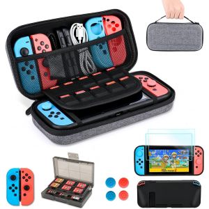 &Eacute;tui NS Switch - Accessoires pour NS Switch 18 en 1 avec Etui de Transport Switch, Etui de Jeu Switch, Protection d'Ecran Switch, Support Switch, Poign&eacute;es de Pouce Switch(Violet) - Neuf