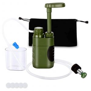 Filtre À Eau Plein Air Portable Survie Camping Épurateur De L'eau D'urgence D'eau Potable De La Randonnée Voyages Sports Vert - Neuf