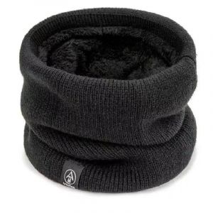 Silencieux En Peluche Solide Pour Femme,Tricot En Laine,Anneau Polaire,Bandana,Écharpe,Chauffe-Cou,Bandeau En Cachemire Épais,Masque De Ski,Hiver-Taille Unique-Black - Neuf