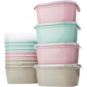 Lot de 12 R&eacute;cipients en plastique 1 l R&eacute;cipients pour aliments sans BPA pour bo&icirc;tes &agrave; repas pour micro-ondes,lave-vaisselle,cong&eacute;lateur,r&eacute;cipients avec couvercle,pas herm&eacute;tique - Neuf