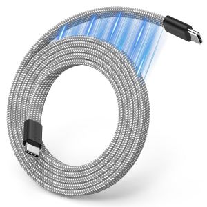 JGD-C&acirc;ble Magn&eacute;tique USB C 60W (3A) - Bobine Plate R&eacute;tractable 1M, Charge Rapide Type C Flexible Compatible Avec iPhone 15 Pro Max - Neuf