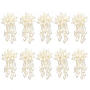 Lot de 10 pompons en fausses perles, elegants et exquis, largeur 4 cm, accessoires decoratifs pour vetements, chaussures, sacs, rideaux - Neuf