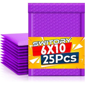 lbgwp60-Lot De 25 Enveloppes À Bulles A5 15,2 Cm X 22,9 Cm En Vrac # 0, Enveloppes À Bulles Doublées De Papier Polymailer Sacs Pour Envoi D'Expédition Avec Fermeture Autocollante ¿ Violet - Neuf
