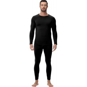 Jexnovashop-Ensemble De Sous-V&ecirc;tements Thermiques Homme Doubl&eacute; Polaire Haut & Bas Maillot De Corps Longues Et Pantalon Pyjama Hiver - Neuf