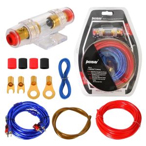 10GA kit de C&acirc;blage Amplificateur,15 pcs Kit de C&acirc;ble D'amplificateur Audio,1500W Kit Amplificateurs de Puissance Audio de Voiture,Haut-Parleur Subwoofer D'installation Kit - Neuf