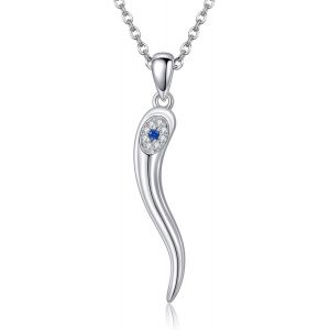 Collier En Corne Italienne En Argent Sterling Avec Pendentif Porte-Bonheur Et Mauvais ?il En Corne Italienne Amulette De Protection Bijoux Cadeaux Pour Femmes - Neuf