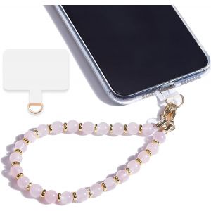 Kal-Dragonne De Téléphone En Perles De Marbre Avec Languette D'attache, Bracelet Mains Libres, Poignée Réglable Pour Téléphone Portable Pour Femme - Neuf