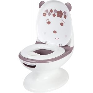 Pot Bébé Toilette, Siège D'apprentissage De La Propreté, 1-4 Ans, 0-20 Kg, Pare-Éclaboussures, Vrai Son De Chasse D'eau, Cuvette Amovible, Facile À Nettoyer, Ours Lavande - Neuf