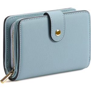 CAUC-Portefeuille Femme Cuir Petit Porte Monnaie Femmes RFID Blocage Court Portefeuilles avec Fermeture &eacute;clair Poche &agrave; Monnaie - Neuf