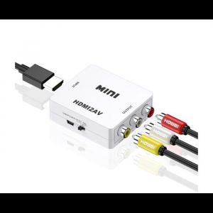 Mini Convertisseur Av Vers Hdmi 1080p 60 Hz, Compatible Pal/Ntsc, Aliment&eacute; Par Usb, Compatible Avec Lecteurs Dvd, Ps2 Et Wii - Neuf