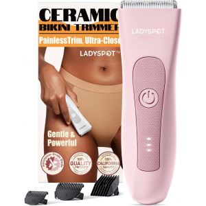 Rasoir Electrique Femme, Tondeuse Femme Intime Avec 3 T&ecirc;tes De Protection Et De Lame En C&eacute;ramique Rempla&ccedil;ables, Tondeuse Bikini Pour Bras, Jambes, Aisselles - Neuf