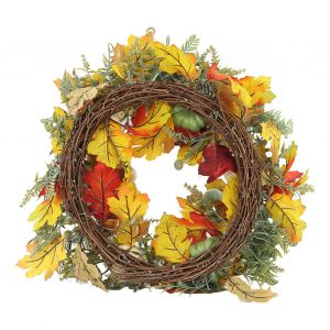 Hjlian Couronne De Porte D'entree A Suspendre En Forme De Citrouille, Decoration D'interieur Decontractee Pour Halloween Et Thanksgiving, 45 Cm - Neuf