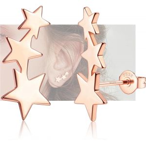 Boucles D'oreilles Étoile En Argent Sterling 925 Pour Femme Fille Hypoallergéniques Boucles D'oreilles Étoile Petits Clous D'oreilles Cadeaux De Bijoux Argent/Or/Or Rose.[X1935] - Neuf