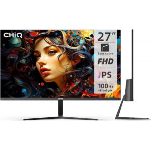 lbgwp60-27F650R, Écran 27 Pouces, Moniteur Ips Pc Fhd (1920 X 1080), Freesync + 100 Hz, Ultra-Mince, 99% Srvb, Haut-Parleur Intégré De 3,5 W, Hdmi, Dp, Vga, Type-C, Montage Vesa, 2024 - Neuf