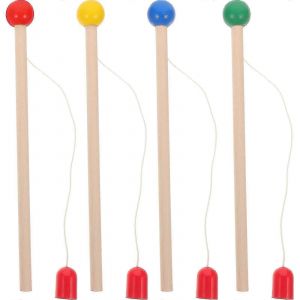 Canne à pêche magnétique enfants Bâton de pêche portable Jouet de pêche en bois magnétique - Neuf