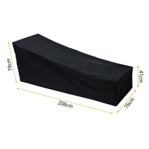 Juste De Protection Imperméable Pour Chaise Longue De Jardin,Couverture Pour Chaise Longue,Fauteuil Inclinable,Meubles D'extérieur - Type Black-208x76x41cm - Neuf