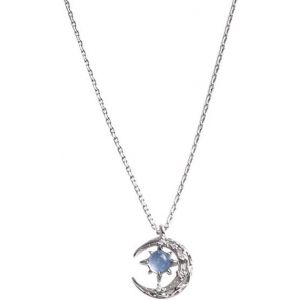 Kal-Chaîne De Lune, Collier Étoile De La Lune, Dames 925 En Argent Sterling Avec Bleu/Rose, Lune Pendentif Collier De Bijoux Pour Les Dames Filles - Neuf