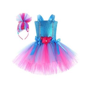 Robe Tutu Enchanteresse Pour Filles - Robe En Maille Vierge Troll Princess Bobbi Avec Bandeau, Parfaite Pour Les Fêtes Et Les Occasions Spéciales ! - Neuf