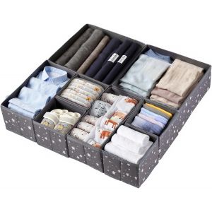 lbgwp60-RangementSous Vetement, 8 Boites De Rangement De Tissu Oxford, Organisateur Tiroir Vetement, Organisateur De Tiroir Pliable Ideal Pour Soutiens-Gorge, Chaussettes, Sous-Vêtements, Cravates - Neuf