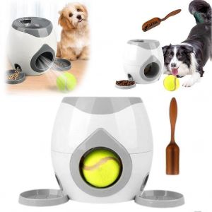 Automatique Chien Lanceur De Balle, Intérieur & Extérieur Lanceur De Balle De Tennis Pour Le Jeu Interactif, Comprend 2 Balles De Tennis & Cuillère - Neuf