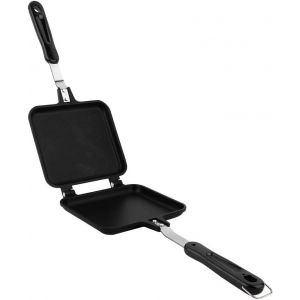 KALANKA-Poêle à frire double face, appareil à sandwich grillé antiadhésif avec poignées Poêle à griller double face pour panini petit déjeuner gaufrier gâteau toast - Neuf