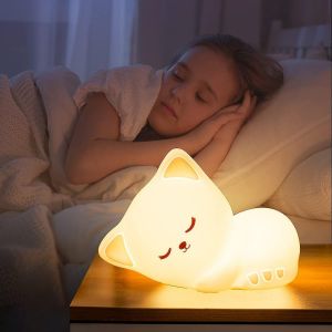 Beau Cadeau Mignon Kitty Enfants Night Light, Cat Kawaii Cadeaux D'anniversaire Salle D&eacute;cor Chambre D&eacute;corations Pour B&eacute;b&eacute; Toddler Adolescents Filles Gar&ccedil;ons Enfants, Led C - Neuf