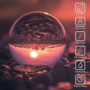 Lampe Uv + 100g Mise &Agrave; Niveau Sans Odeur, R&eacute;sine Uv Dure Transparente Sans R&eacute;tr&eacute;cissement, Durcissement Rapide, Convient &Agrave; La Fabrication De Bijoux Moul&eacute;s Et Enduits Diy + Tapis + Outils - Neuf