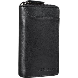 Devin' Petit Porte Clés Cuir Vintage Porte-Cartes pour Homme Porte Monnaie RFID Organiseur Slim Wallet en Cuir Véritable,Couleur:Noir - Neuf