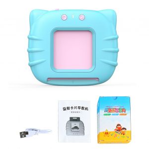 Cartes Flash parlantes, jouet d'education precoce, machine de lecture de cartes chinoises et anglaises avec son pour les tout-petits, bleu - Neuf