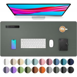 DDA-Sous-main, tapis de bureau en cuir PU, tapis de souris, protection de bureau antid??rapante, bloc-notes de bureau ??tanche pour le bureau et la maison (80x40cm,Vert jungle) - Neuf
