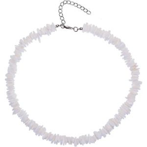 Kales-Collier Ras Du Cou Pour Femme Avec Coquillage De Conque Blanc Avec Chaîne D'extension Pour Filles,Hommes,Femmes,Garçons,Collier Réglable Avec Rose Indienne Hawaïenne - Neuf