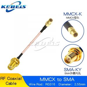 C&acirc;ble Rg316 Sma Vers Mmcx, &Eacute;crou Femelle Rp-Sma Vers Prise M&acirc;le Mmcx, Antenne Wifi &Agrave; Angle Droit Et Droit, Cavalier D'Extension Coaxial Rf.Sma-Ky To Mmcx-K.Rg316 Cable - Neuf
