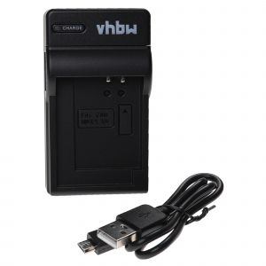 vhbw Chargeur USB remplacement pour Canon CB-2LHE pour cam&eacute;ra cam&eacute;scope action-cam + c&acirc;ble micro-USB + t&eacute;moin de charge - Neuf