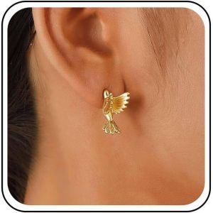 Kal-Boucles D'oreilles Colibri Vintage Boucles D'oreilles Oiseaux En Or Boucles D'oreilles Oiseaux Volants Boucles D'oreilles Oiseaux En Métal Bijoux Pour Femmes - Neuf