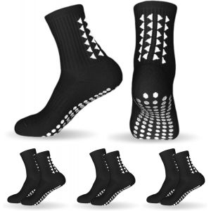 Kalanka-Lot De 3 Paires De Chaussettes Antid&eacute;rapantes Respirantes Absorbant La Transpiration Pour Gar&ccedil;ons Pour La Course &Agrave; Pied, Le Hockey, Le Football, 9-12 Ans Noir, One Size - Neuf